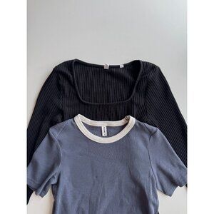 Lot of 2 KOTN Stretch Cotton Fitted Ribbed T-Shirts, Size M